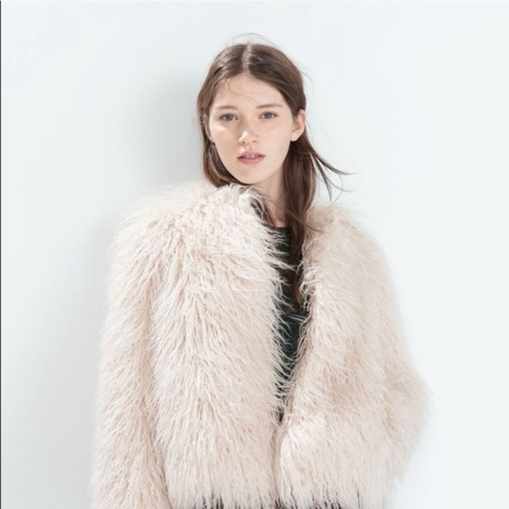 Zara Limited Edition Faux Fur Jacket - Ecru